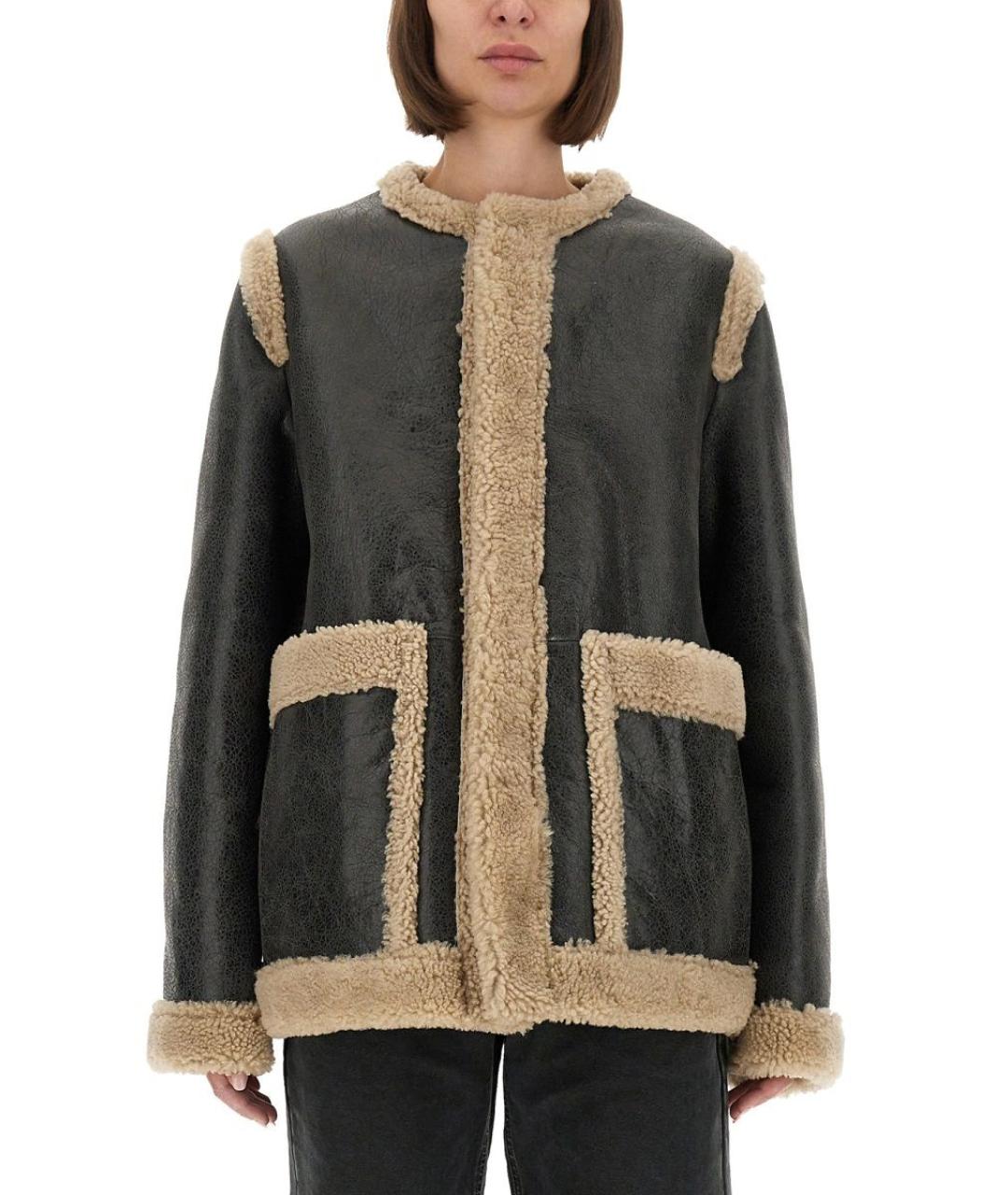 MM6 MAISON MARGIELA Черная меховая дубленка, фото 2