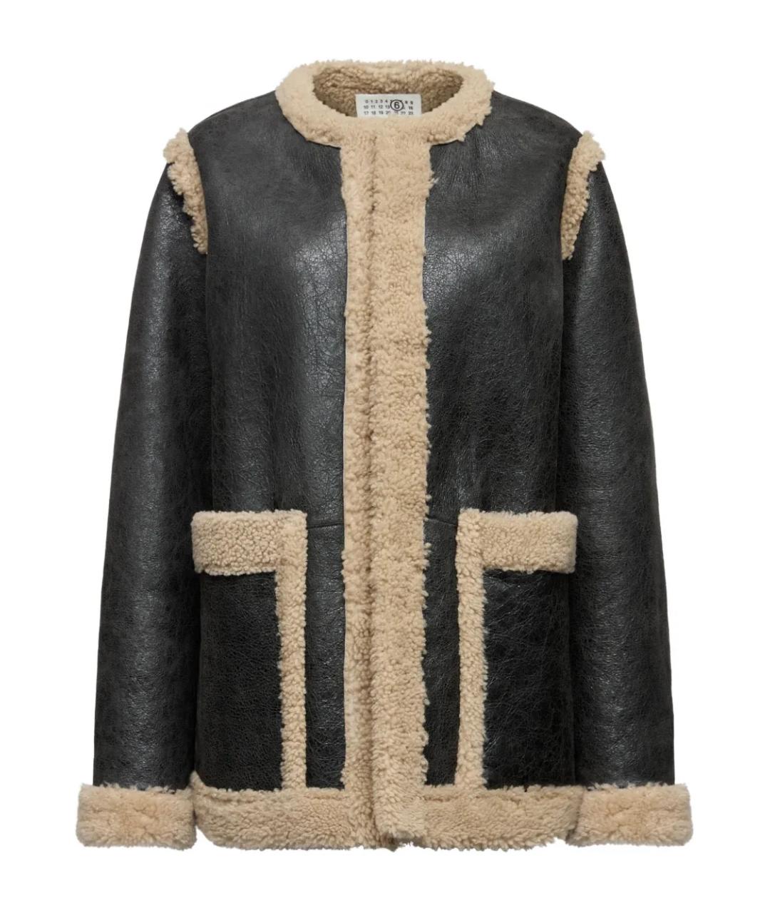 MM6 MAISON MARGIELA Черная меховая дубленка, фото 1