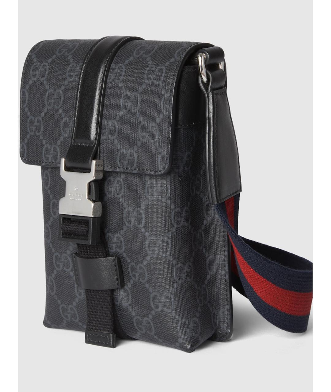 GUCCI Черная кожаная сумка на плечо, фото 3