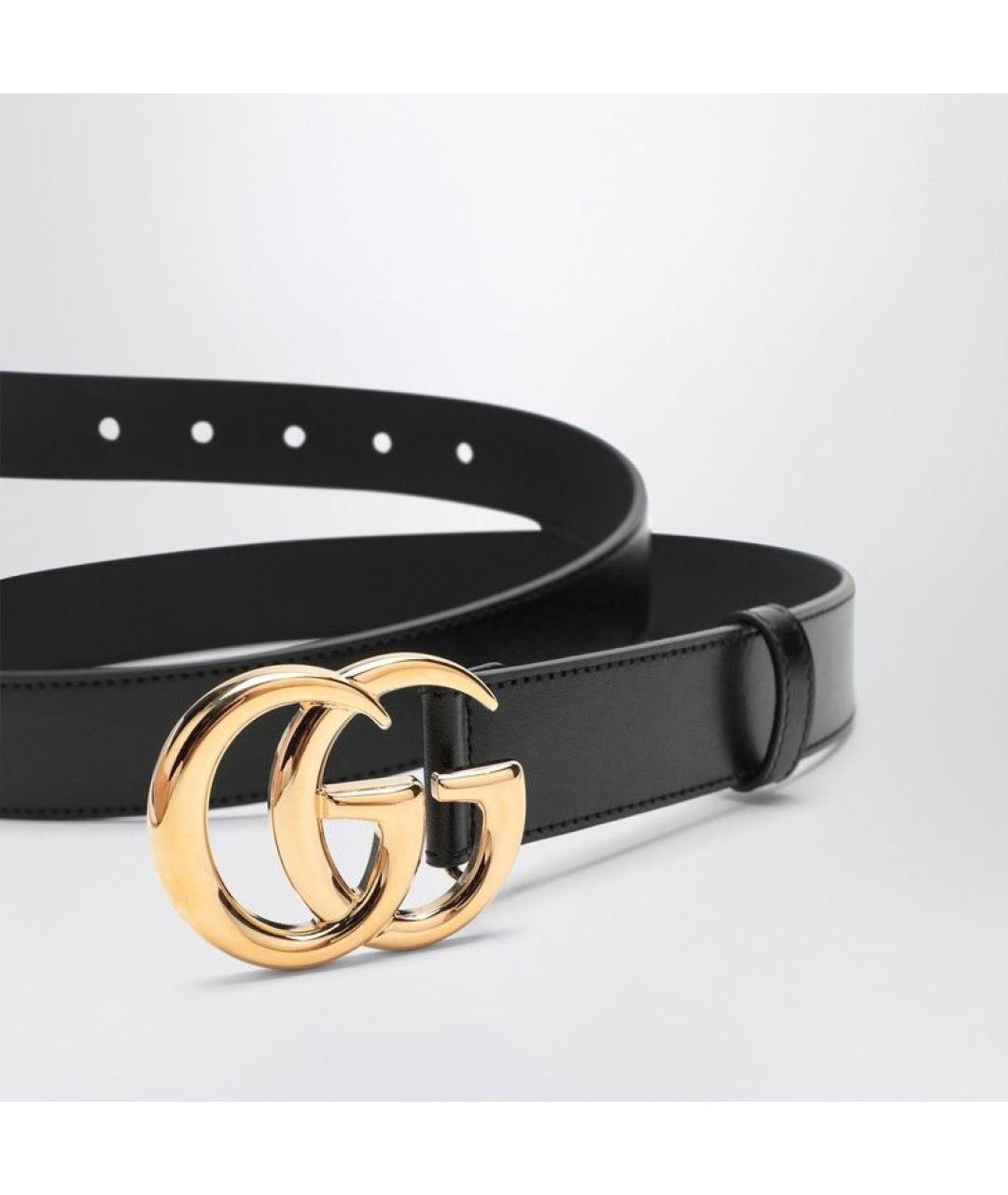 GUCCI Черный кожаный ремень, фото 4