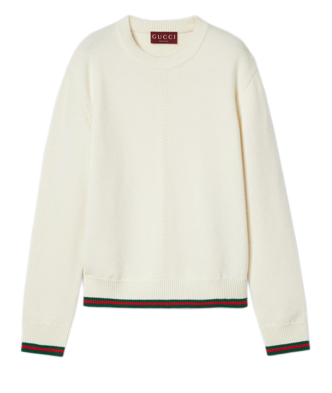 GUCCI Бежевый шерстяной джемпер / свитер, фото 1