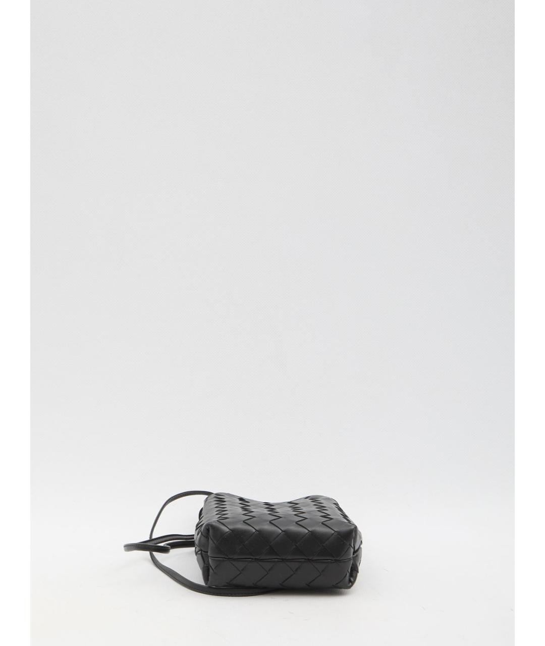 BOTTEGA VENETA Черная кожаная сумка через плечо, фото 3