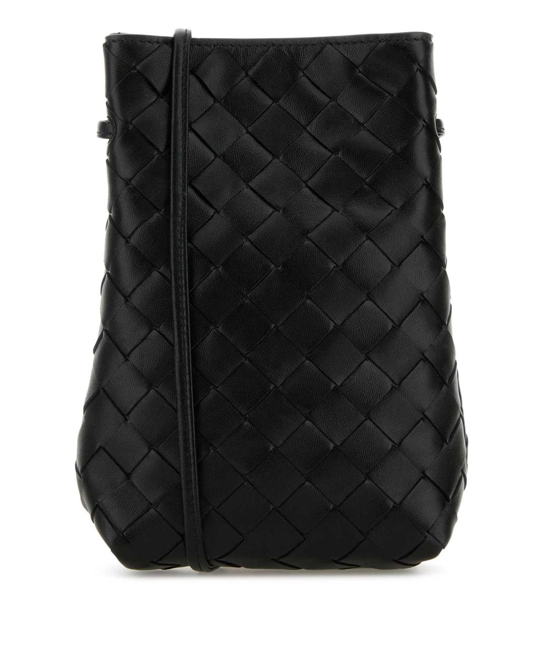 BOTTEGA VENETA Черная кожаная сумка через плечо, фото 1
