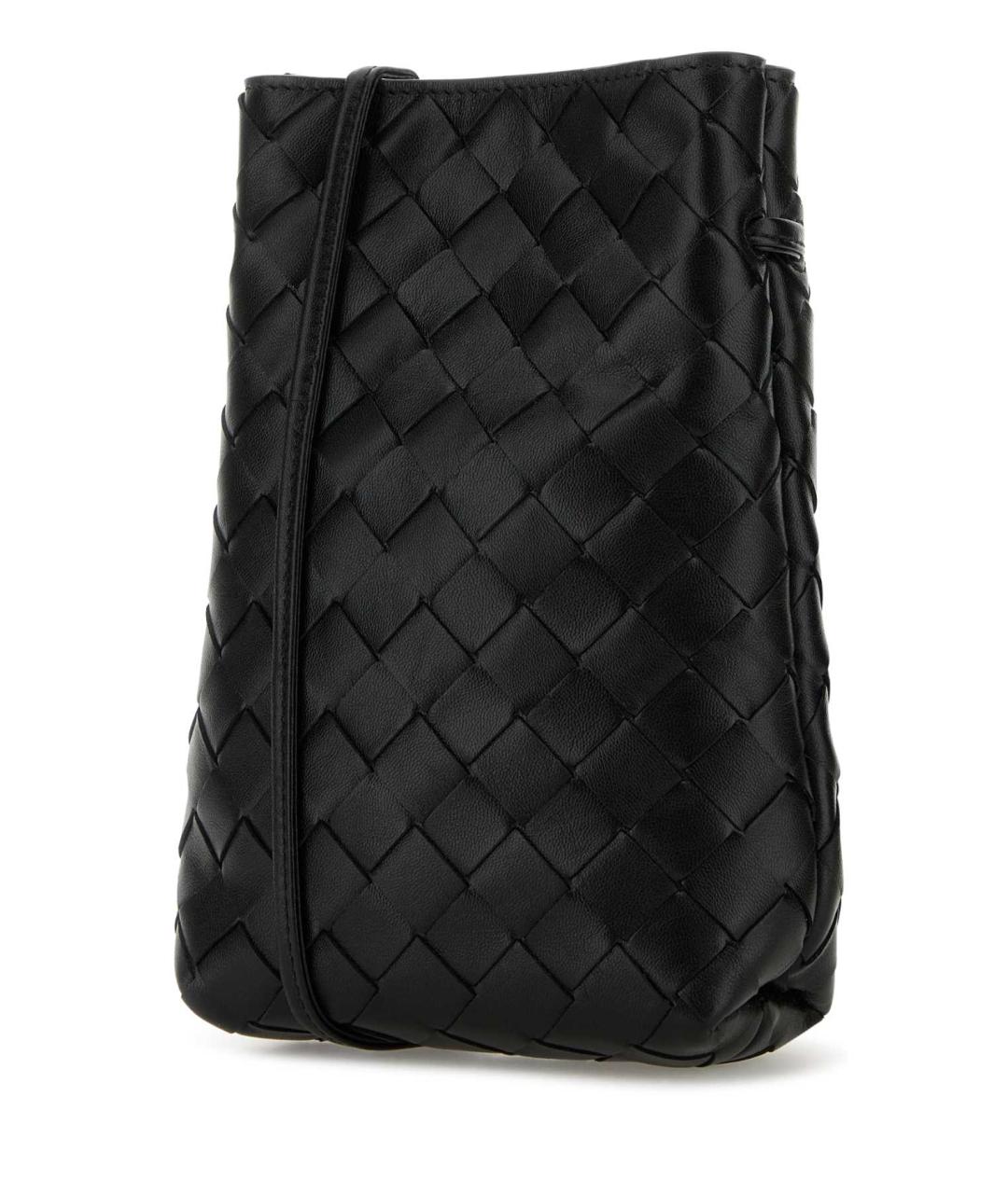 BOTTEGA VENETA Черная кожаная сумка через плечо, фото 2