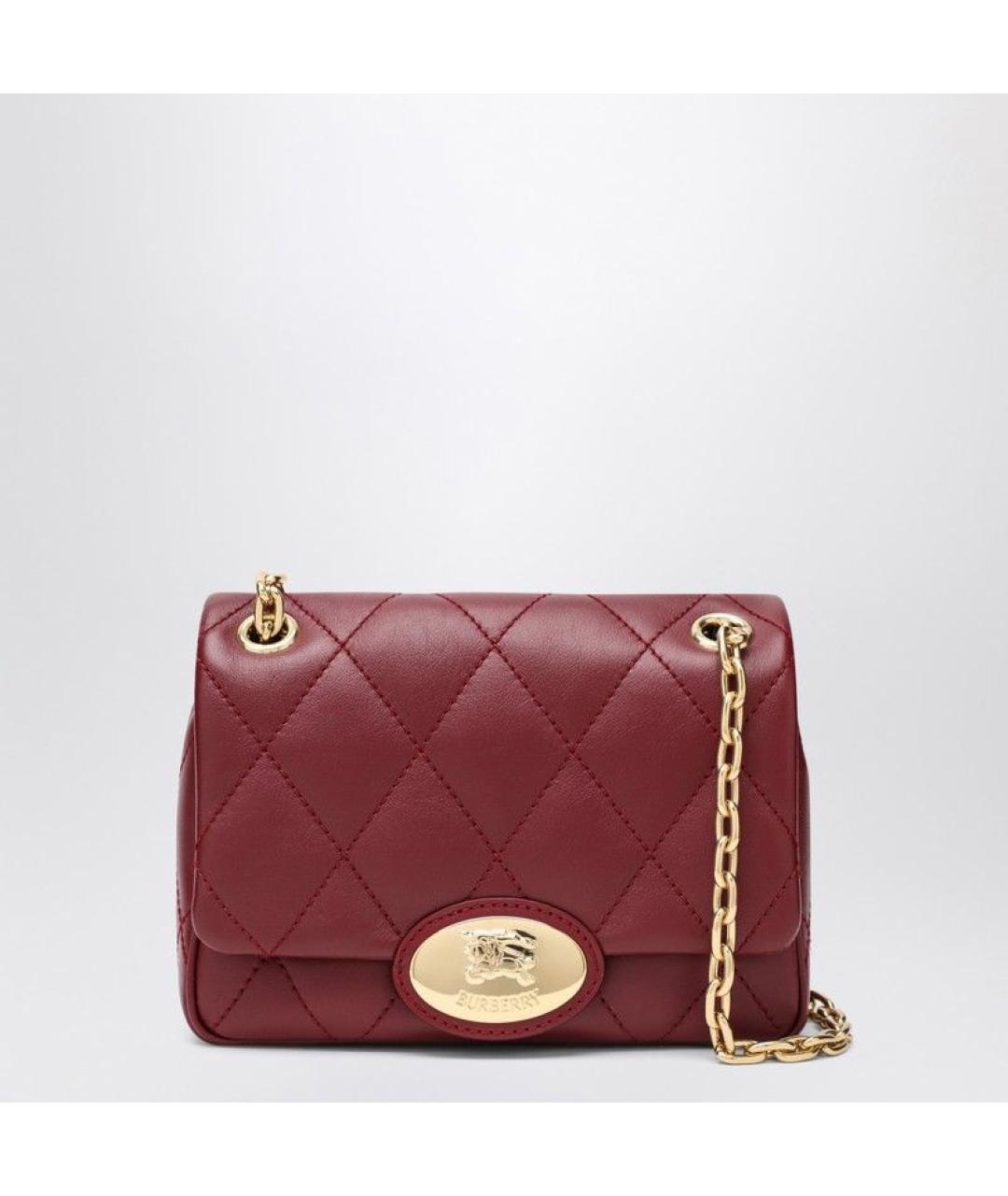 BURBERRY Красная кожаная сумка через плечо, фото 4