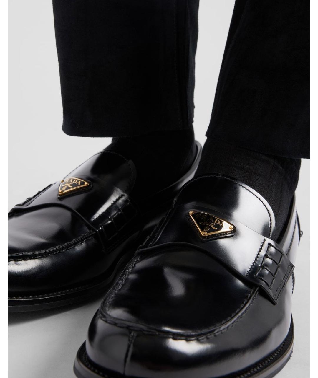 PRADA Черные кожаные лоферы, фото 3