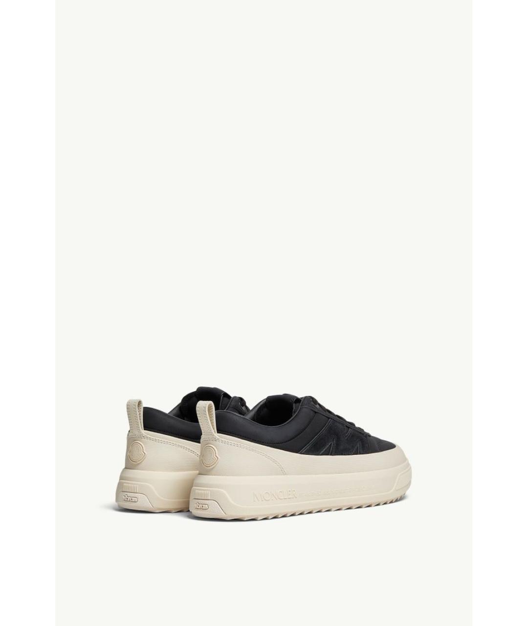 MONCLER Черные кожаные низкие кроссовки / кеды, фото 5