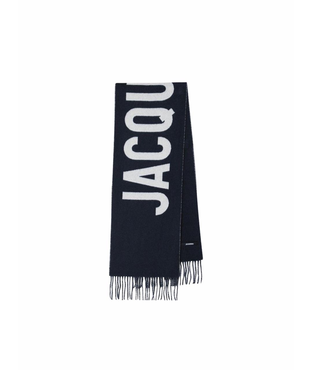 JACQUEMUS Темно-синий шерстяной шарф, фото 1