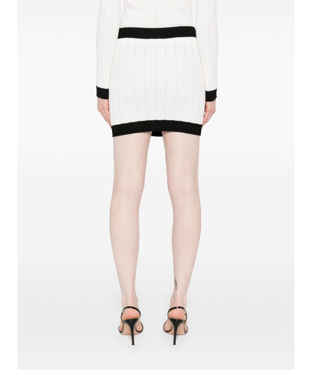 BALMAIN Белая полиэстеровая юбка мини, фото 5