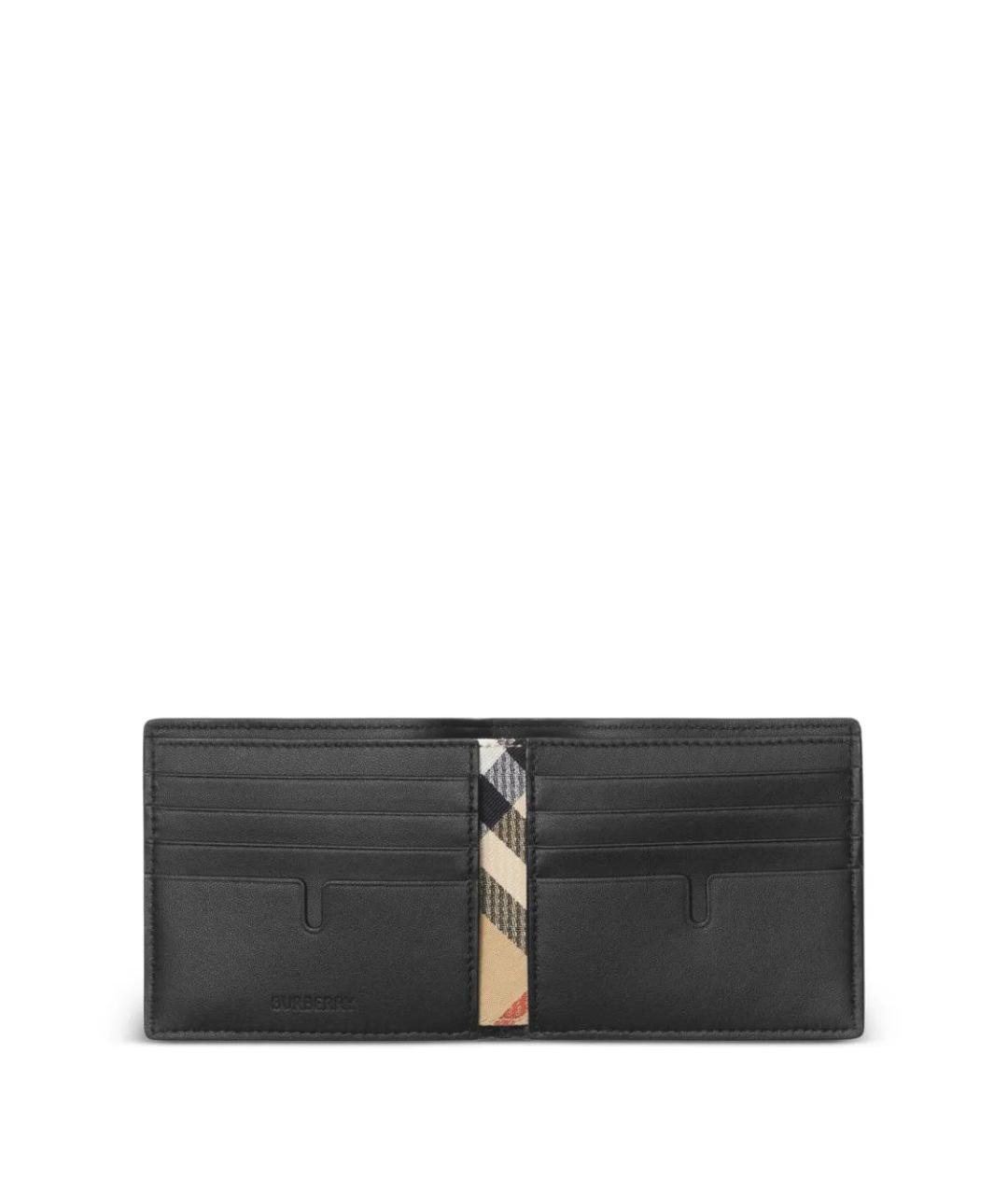BURBERRY Черный кожаный кошелек, фото 3