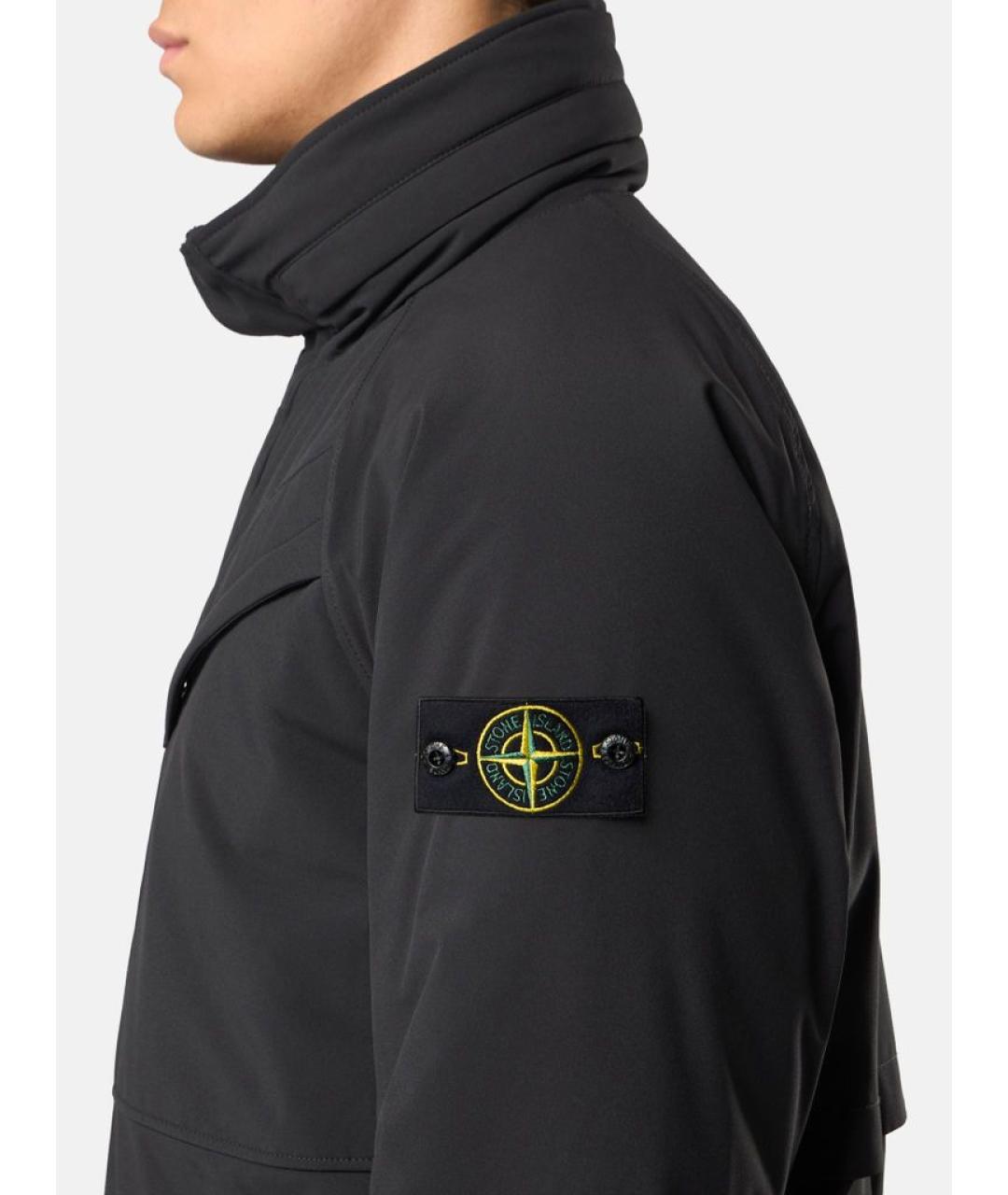STONE ISLAND Черная полиэстеровая куртка, фото 3