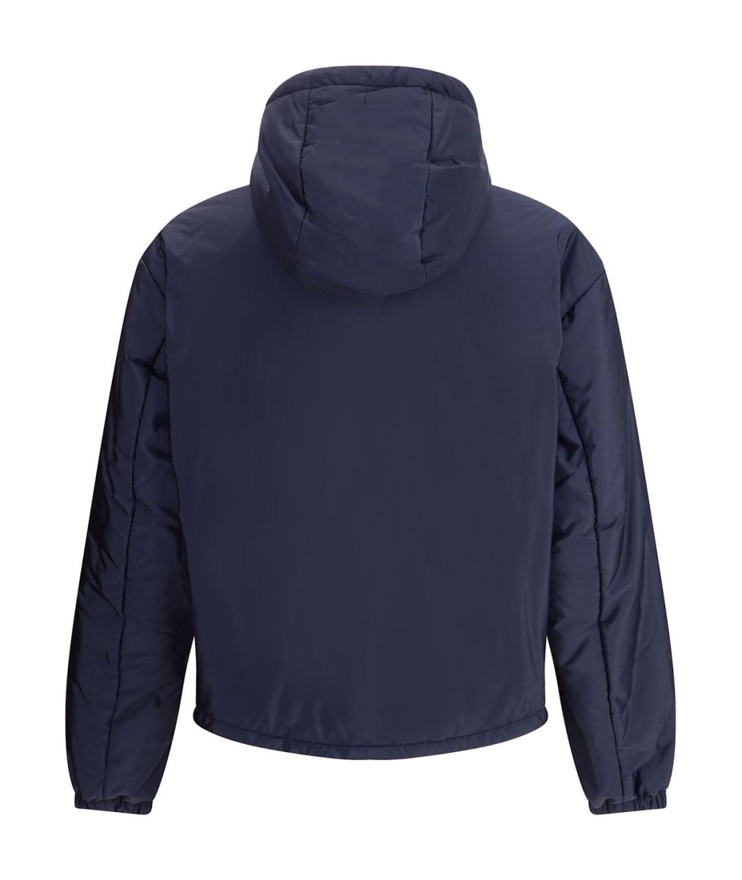 PRADA Темно-синяя полиамидовая куртка, фото 2