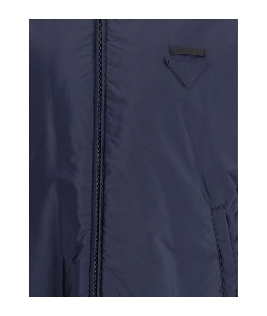 PRADA Темно-синяя полиамидовая куртка, фото 3