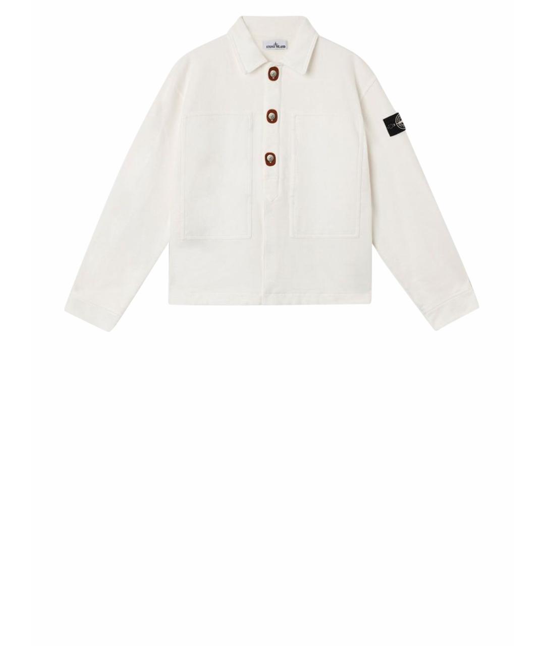 STONE ISLAND Белая хлопковая куртка, фото 1