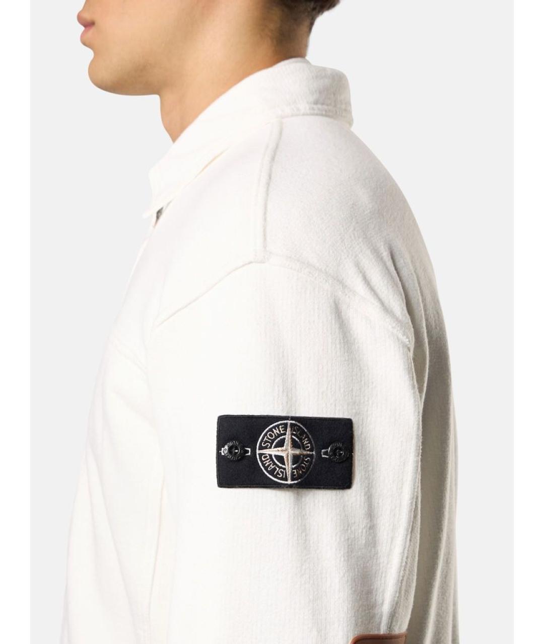 STONE ISLAND Белая хлопковая куртка, фото 3