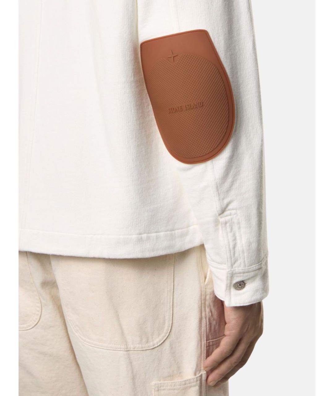 STONE ISLAND Белая хлопковая куртка, фото 4