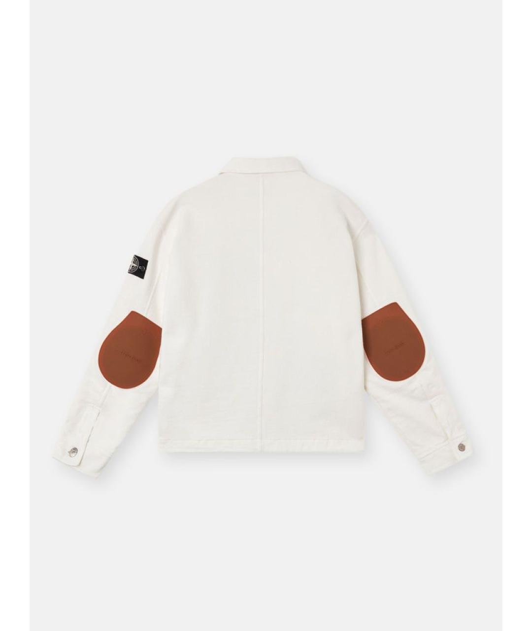 STONE ISLAND Белая хлопковая куртка, фото 5