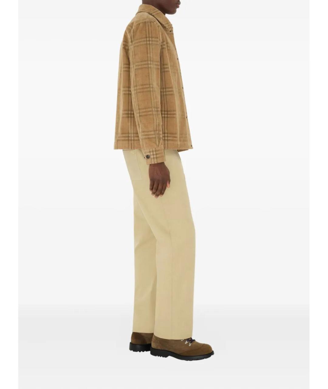 BURBERRY Бежевая хлопковая кэжуал рубашка, фото 2