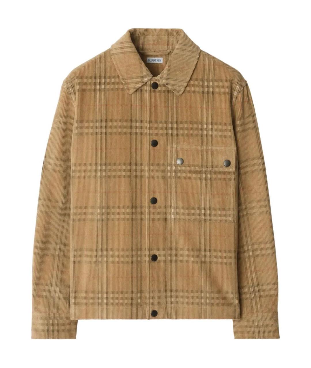 BURBERRY Бежевая хлопковая кэжуал рубашка, фото 1