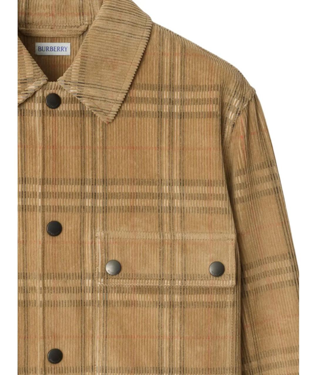BURBERRY Бежевая хлопковая кэжуал рубашка, фото 4