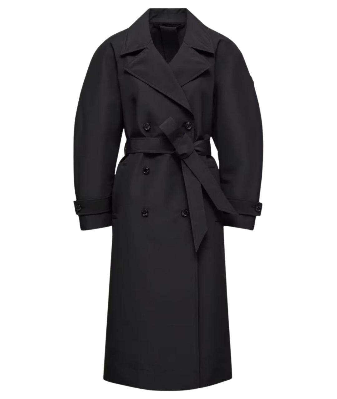 MONCLER Черный полиэстеровый тренч/плащ, фото 1