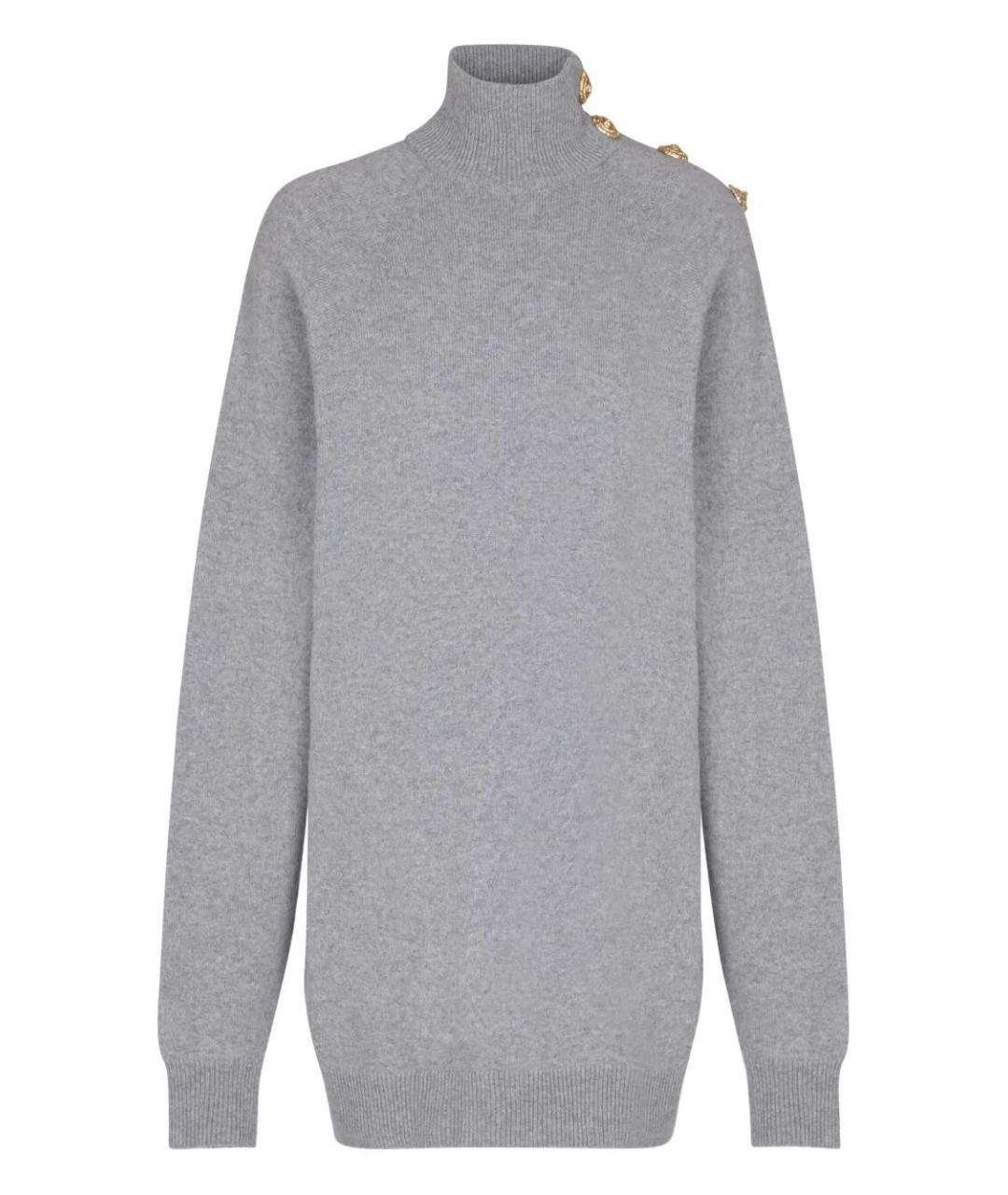 BALMAIN Серое кашемировое повседневное платье, фото 1