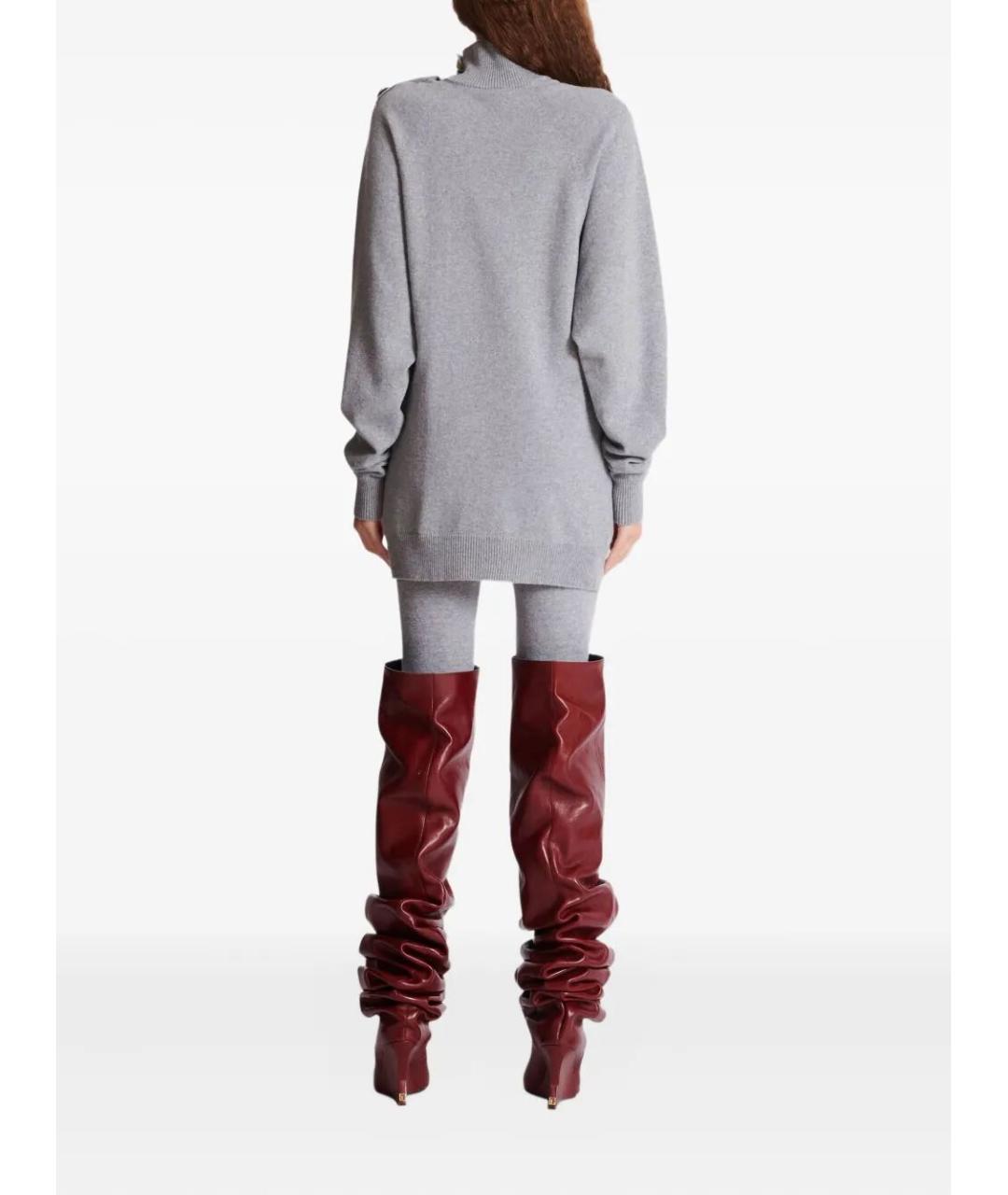 BALMAIN Серое кашемировое повседневное платье, фото 2