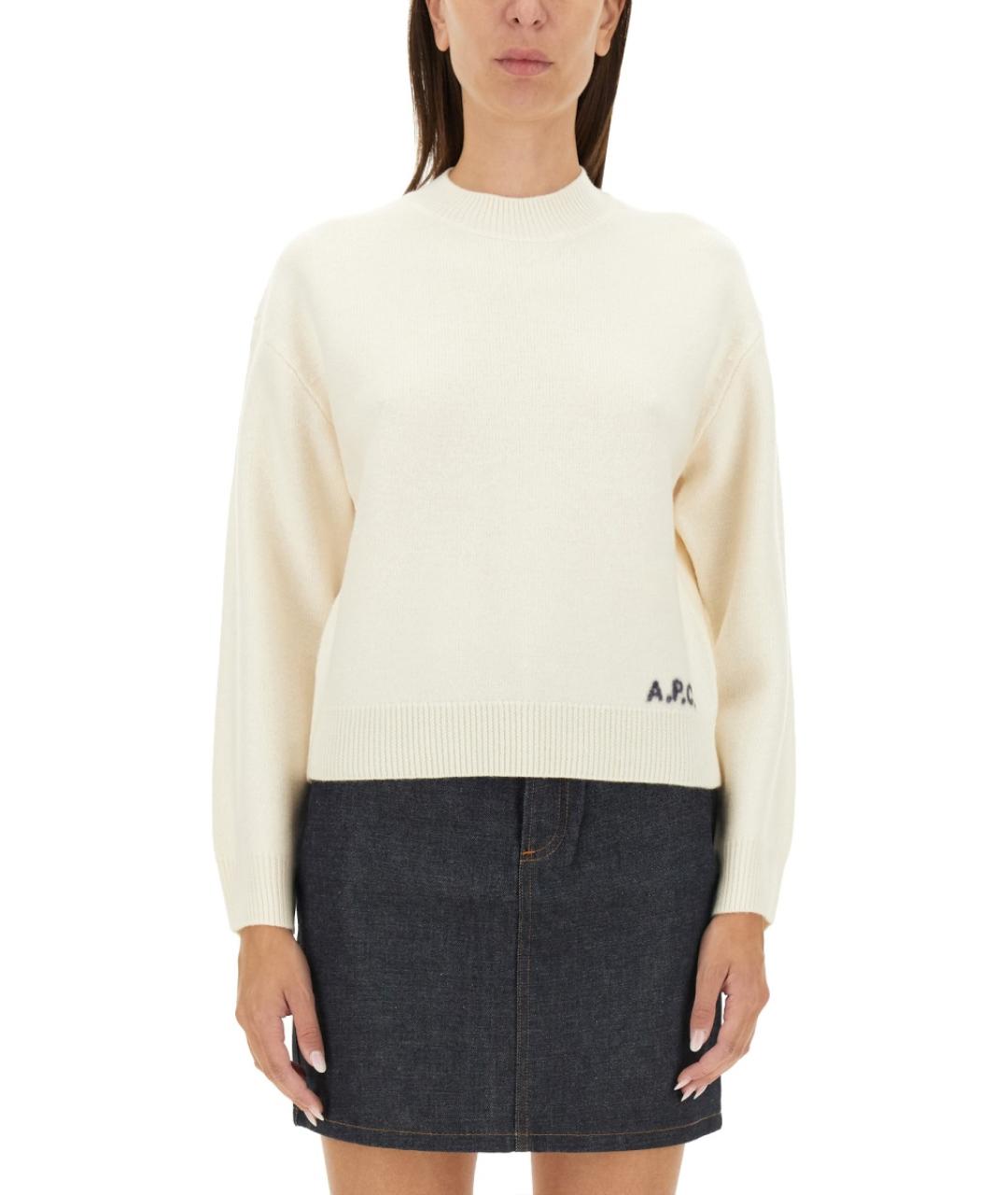 A.P.C. Белый шерстяной джемпер / свитер, фото 2