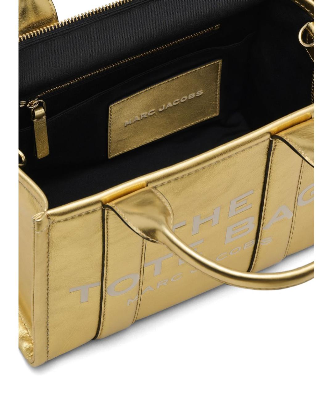 MARC JACOBS Золотая кожаная сумка тоут, фото 4