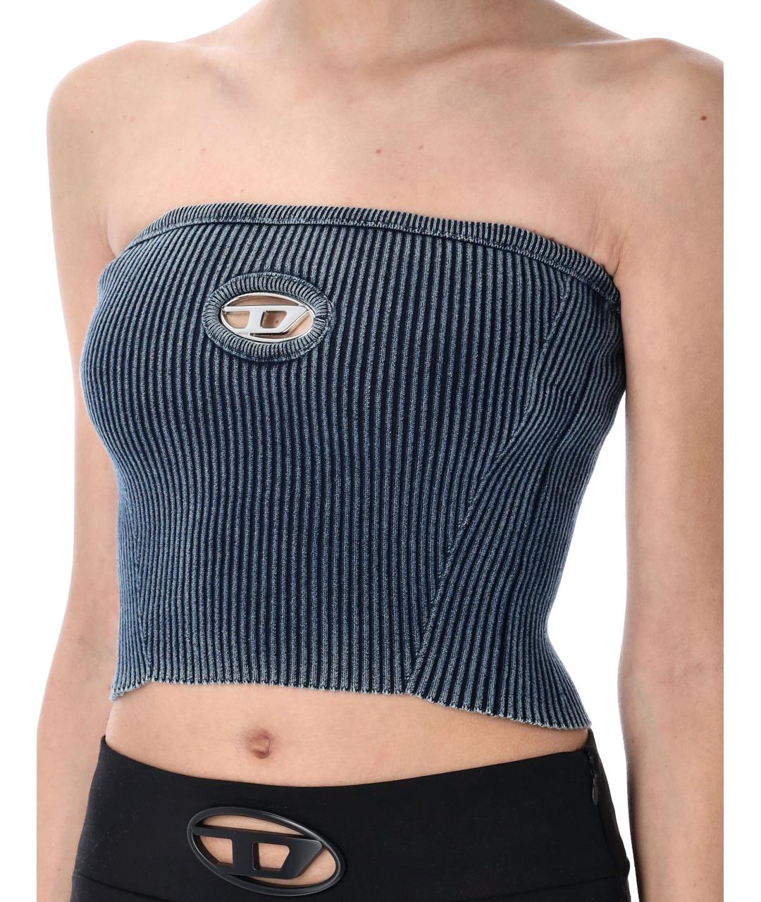 DIESEL Синяя хлопковая майка, фото 4