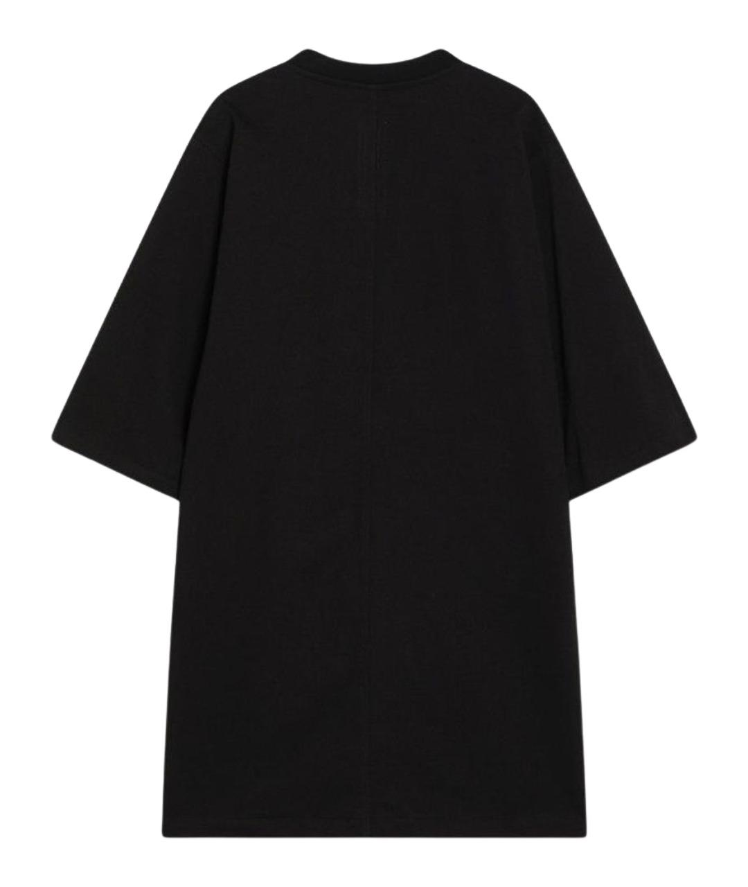 RICK OWENS Черная хлопковая футболка, фото 2