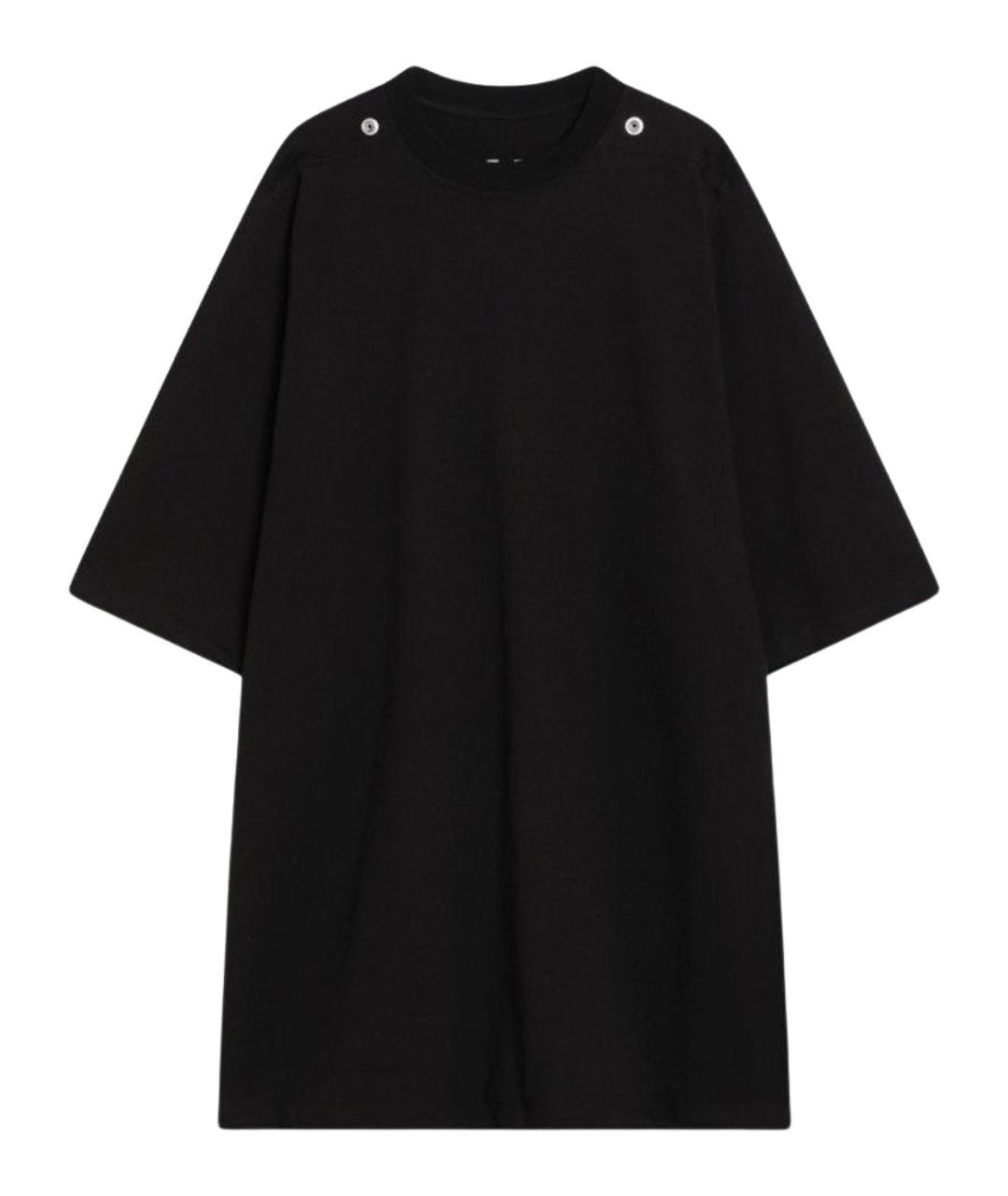 RICK OWENS Черная хлопковая футболка, фото 1