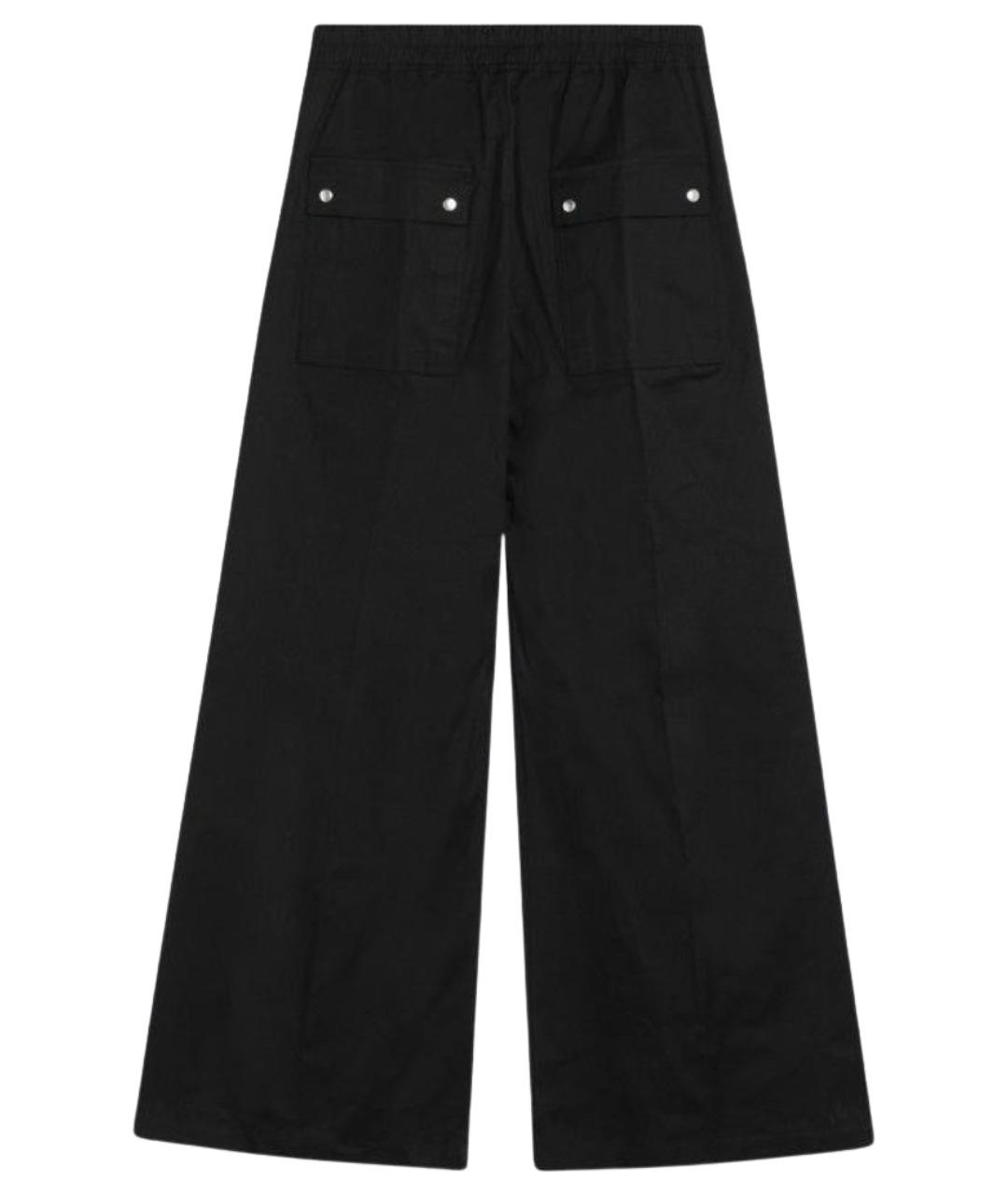 RICK OWENS Черные хлопковые повседневные брюки, фото 2