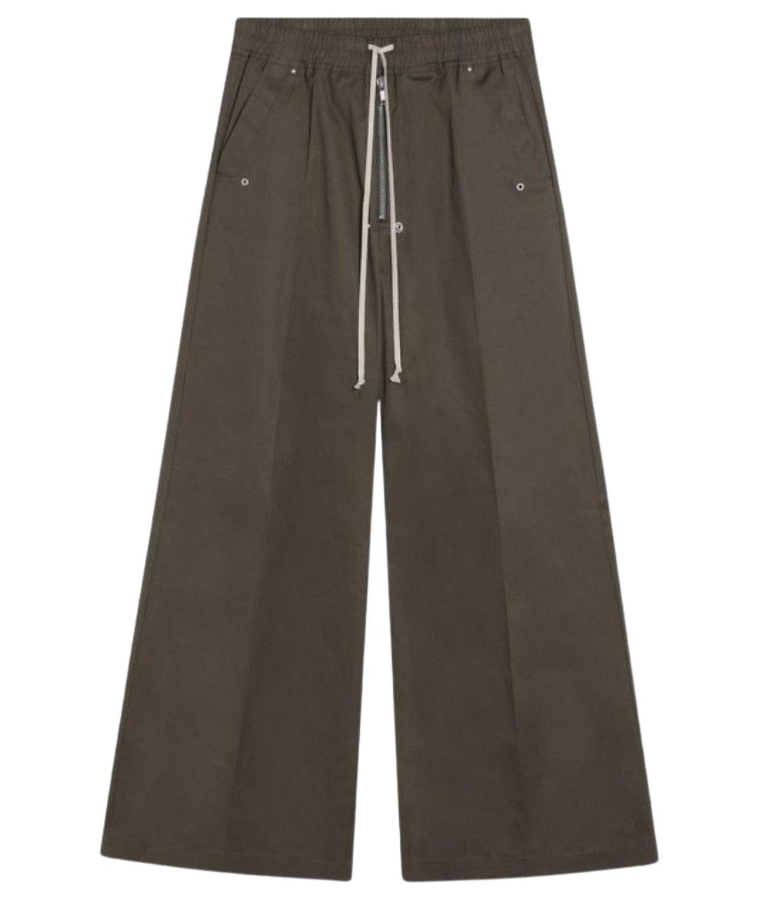 RICK OWENS Зеленые хлопковые повседневные брюки, фото 1