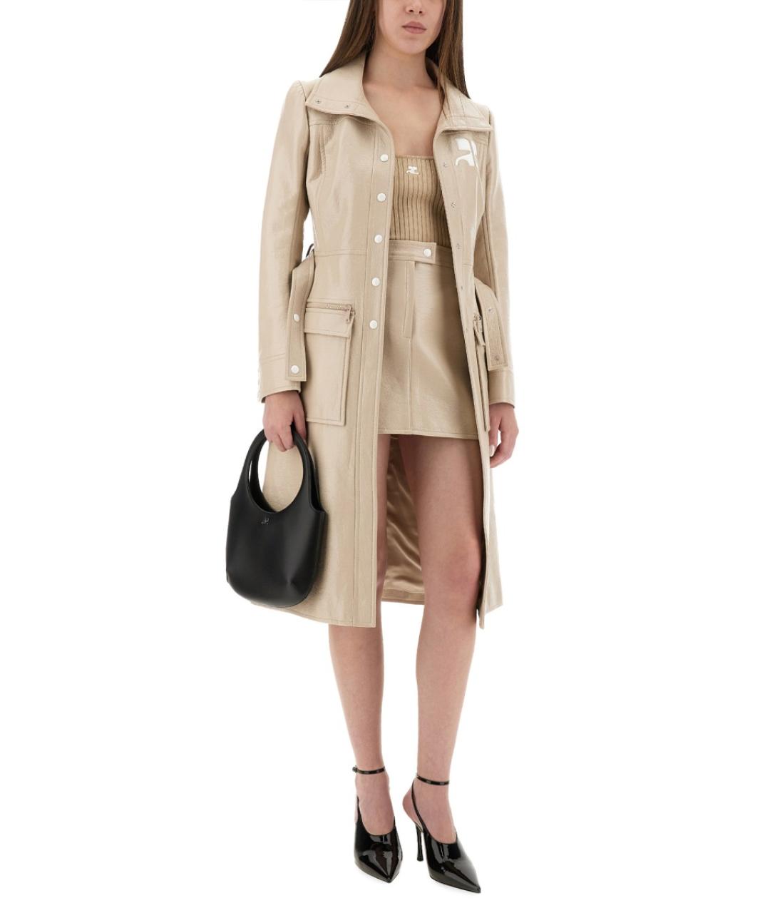 COURREGES Бежевая хлопковая юбка мини, фото 3