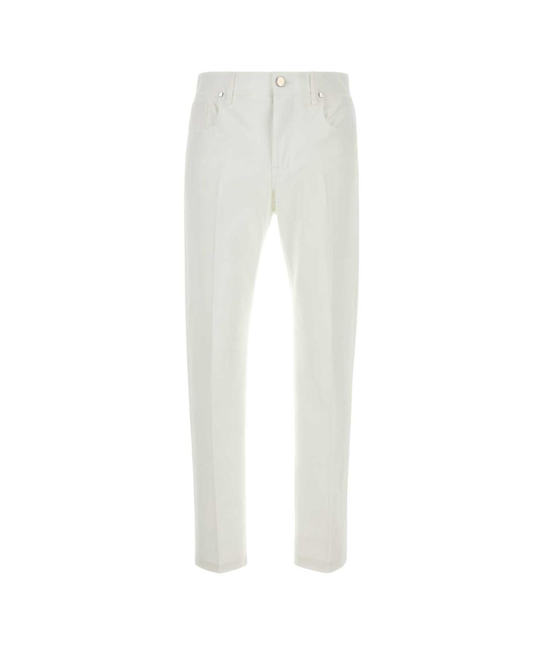 FENDI Белые хлопковые повседневные брюки, фото 1