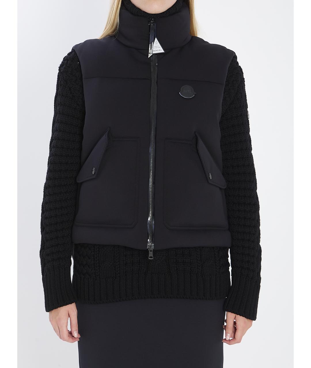 MONCLER Черный полиамидовый жилет, фото 2