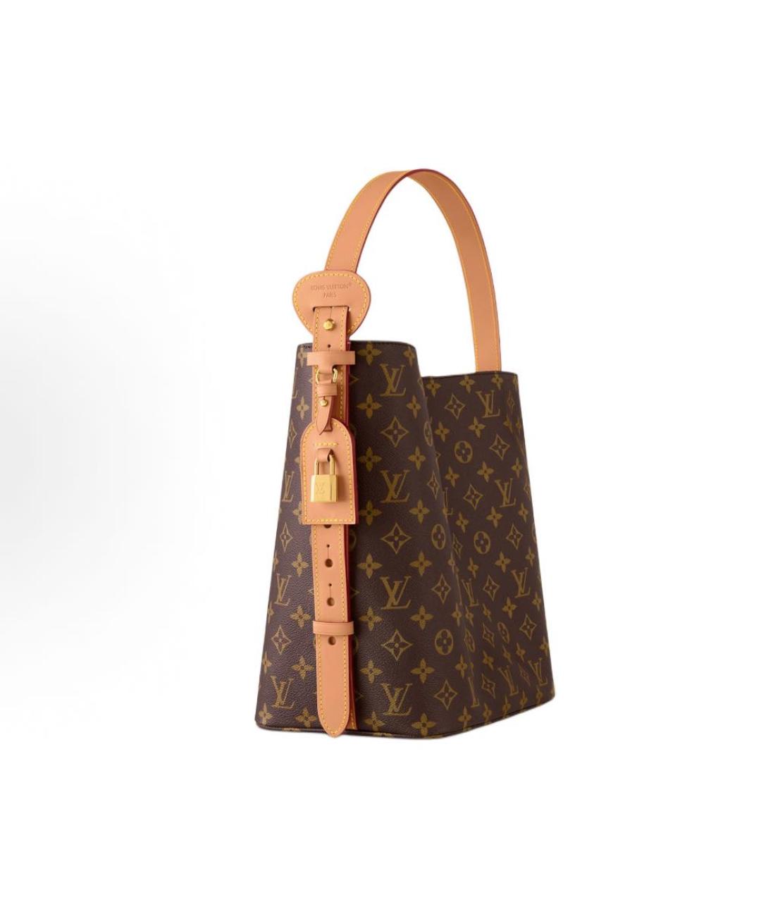 LOUIS VUITTON Коричневая кожаная сумка через плечо, фото 2