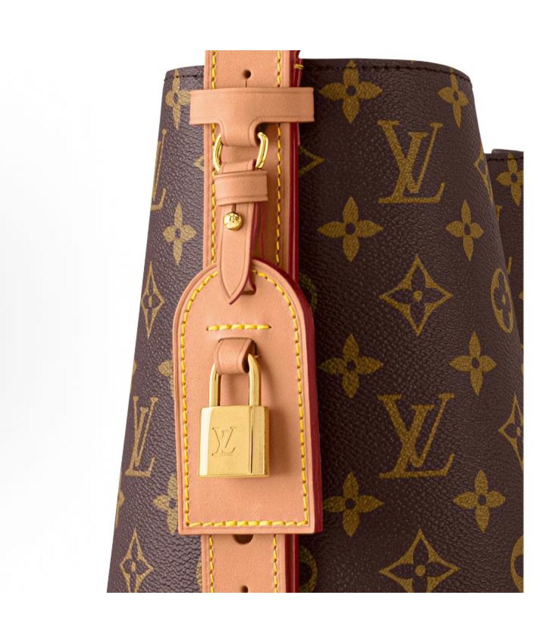 LOUIS VUITTON Коричневая кожаная сумка через плечо, фото 6