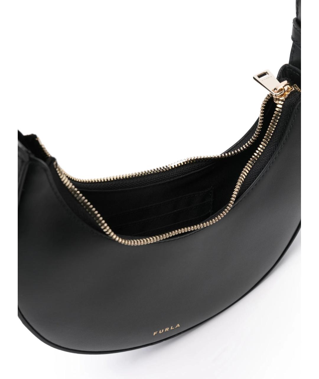 FURLA Черная синтетическая сумка через плечо, фото 5