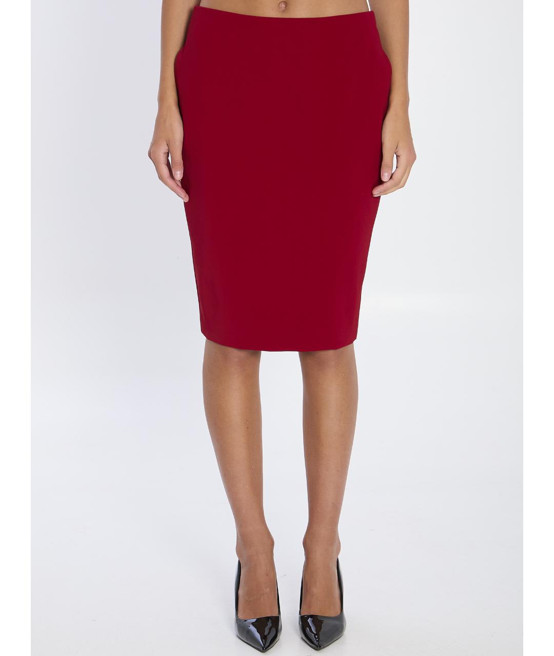 SAINT LAURENT Красная вискозная юбка миди, фото 2