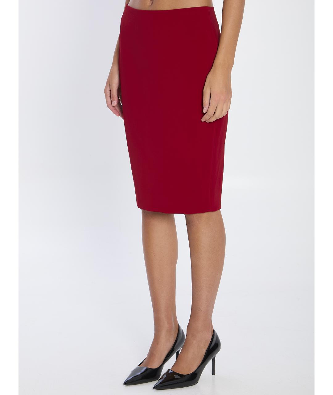 SAINT LAURENT Красная вискозная юбка миди, фото 3