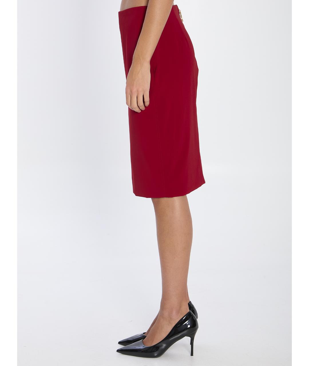 SAINT LAURENT Красная вискозная юбка миди, фото 4