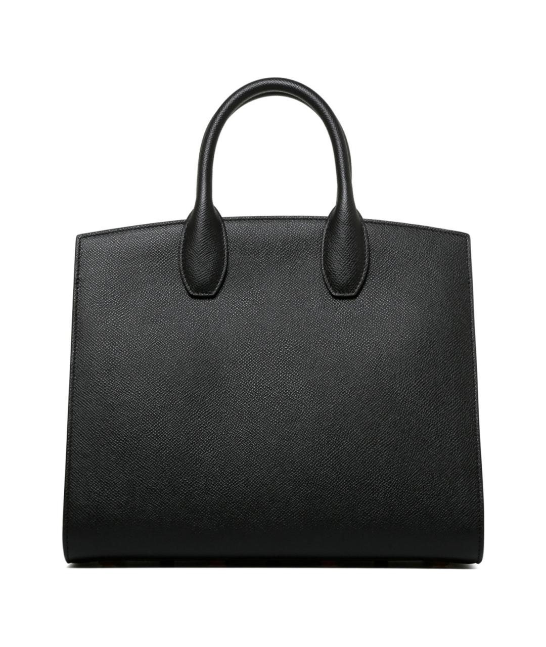 FERRAGAMO Черная кожаная сумка тоут, фото 2