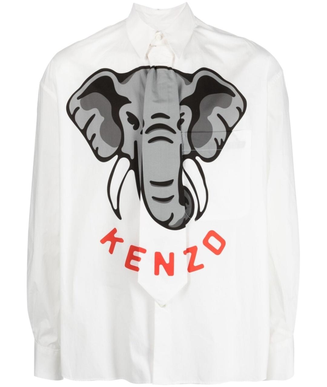 KENZO Белая хлопковая кэжуал рубашка, фото 1