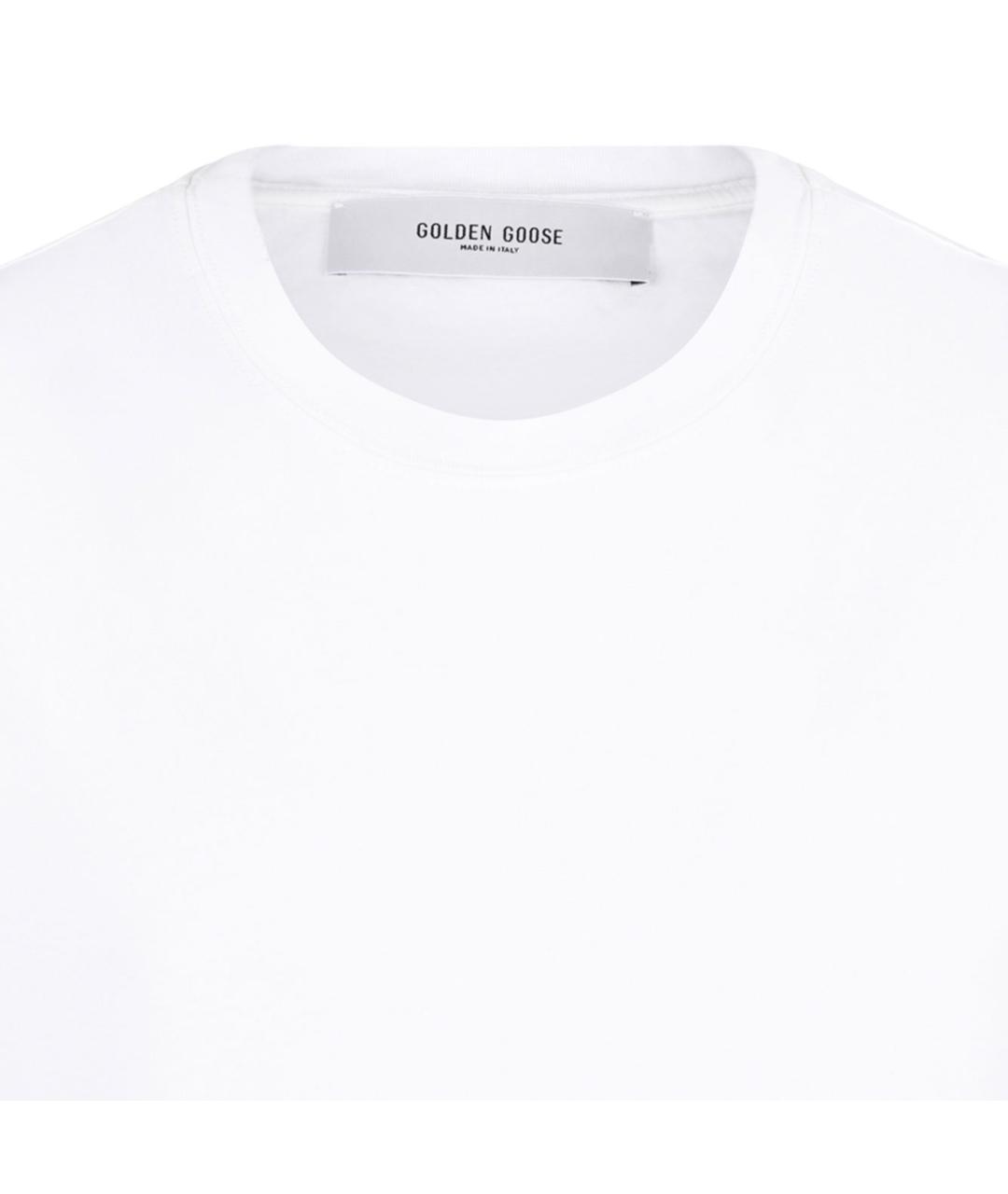 GOLDEN GOOSE DELUXE BRAND Белая хлопковая футболка, фото 3