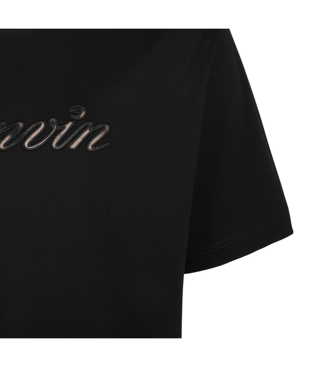 LANVIN Черная хлопковая футболка, фото 4