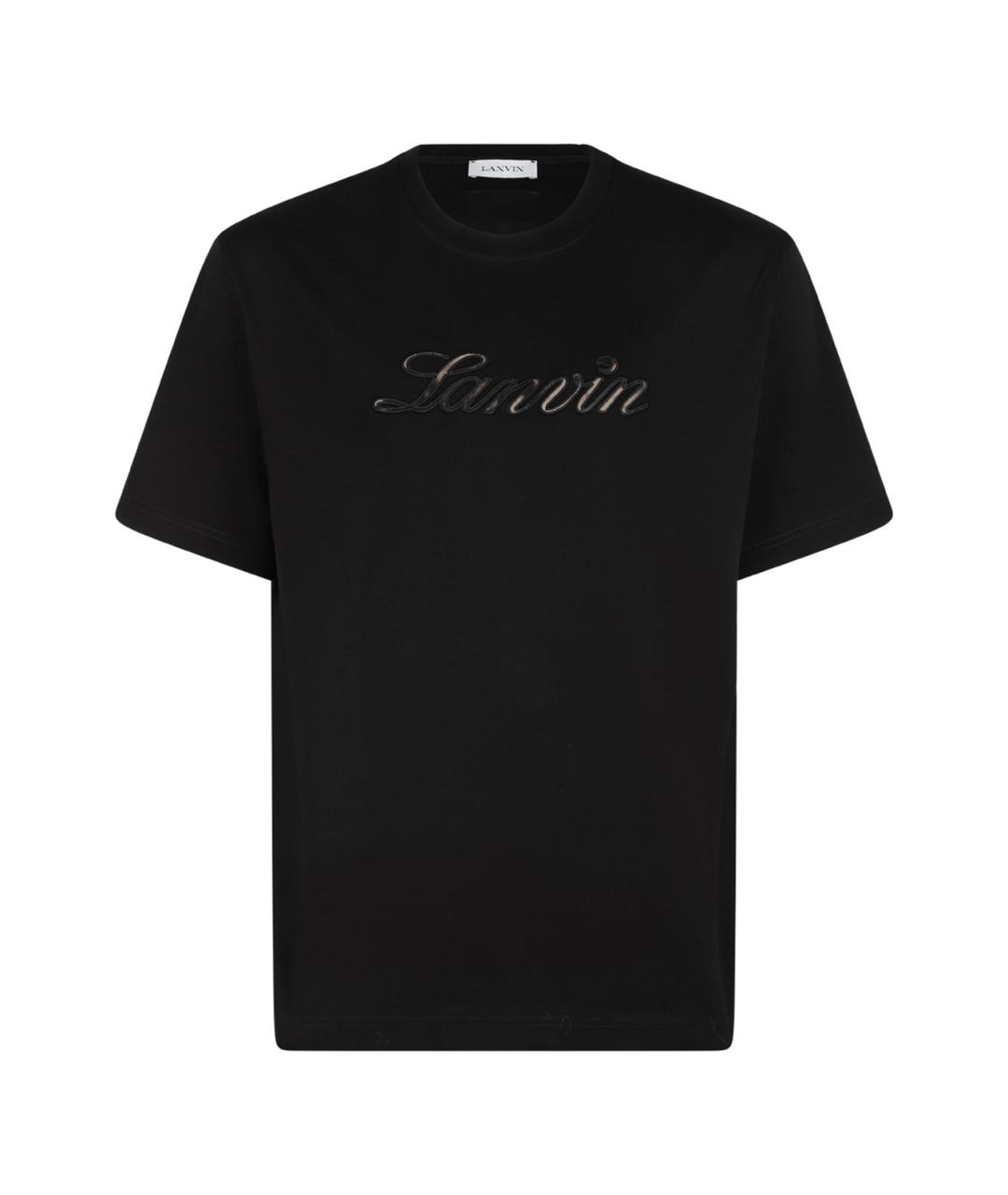 LANVIN Черная хлопковая футболка, фото 1