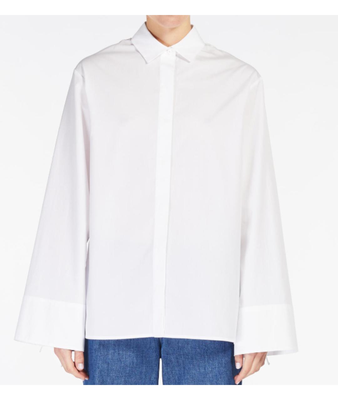 'S MAX MARA Белая хлопковая рубашка, фото 5