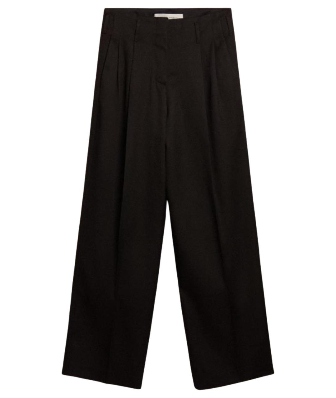 GOLDEN GOOSE DELUXE BRAND Черные шерстяные прямые брюки, фото 1